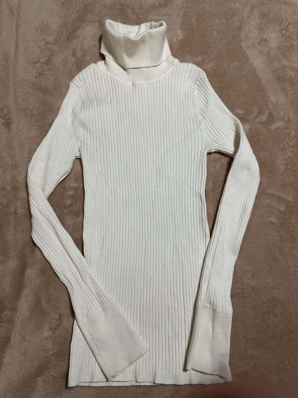 LOFT Ribbed Turtleneck Sweater White Size XS